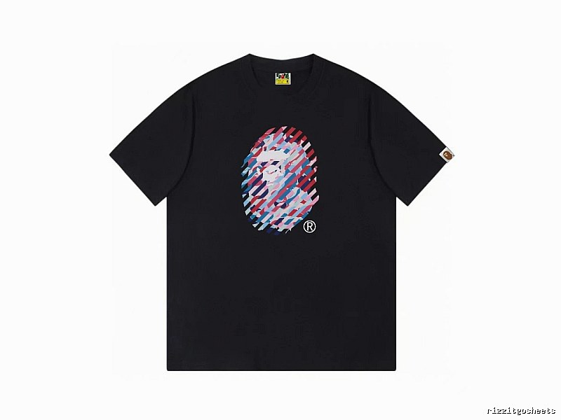 Bape camouflage style black T-shirt