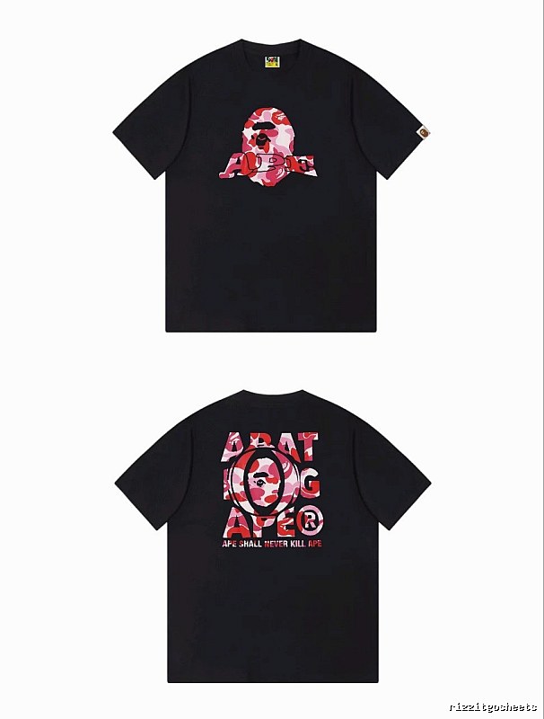 Bape camouflage-style black T-shirt