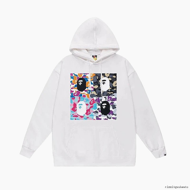 Bape camouflage style white hoodie