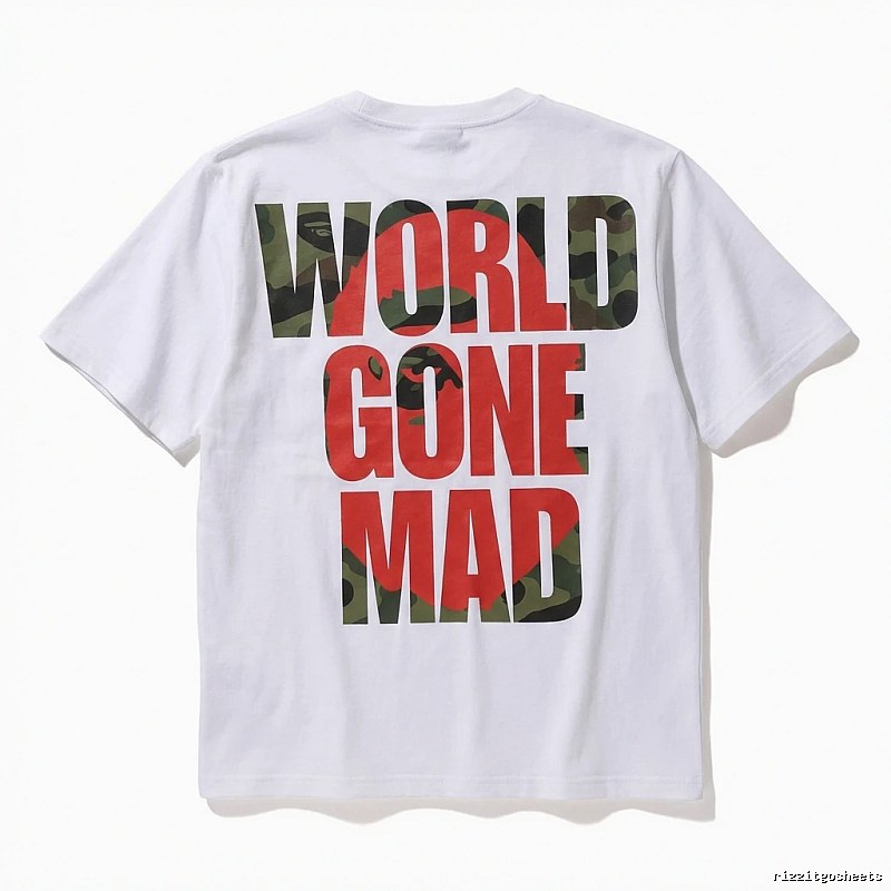 Bape camouflage style white T-shirt