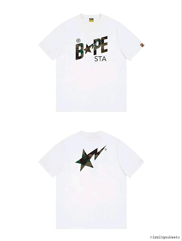 Bape camouflage trendy white T-shirt