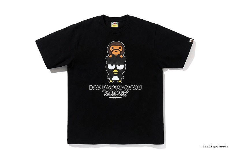 Bape Cartoon Trendy and Cool Style Black T-shirt