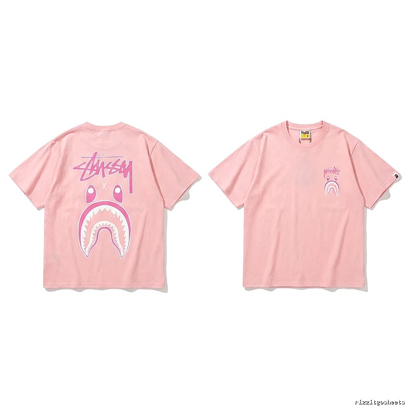 Bape Shark Co-branded Pink T-shirt