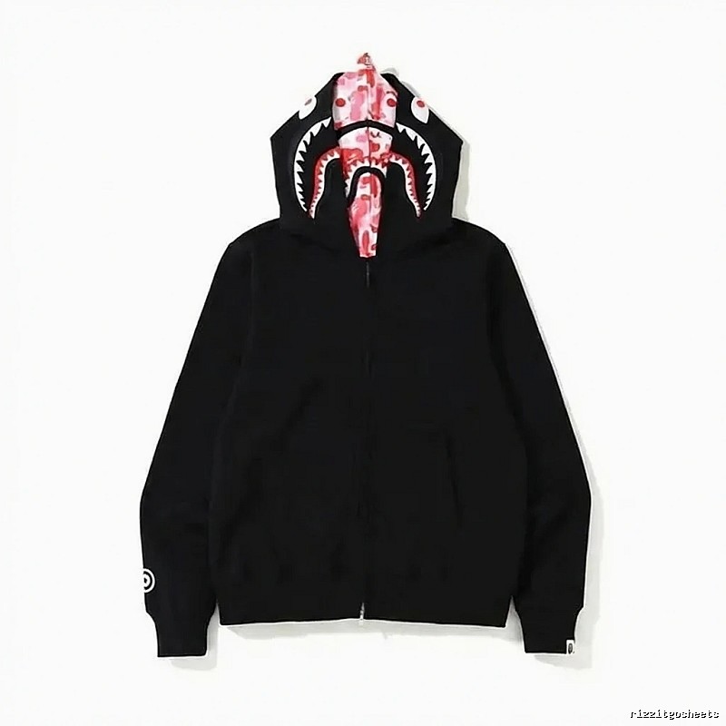 Bape Shark Series Black Streetwear Hoodie