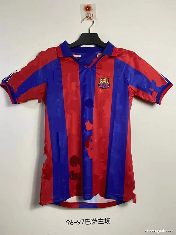 Barcelona Resort Retro soccer jersey Blue Red Barcelona for Travel Looks