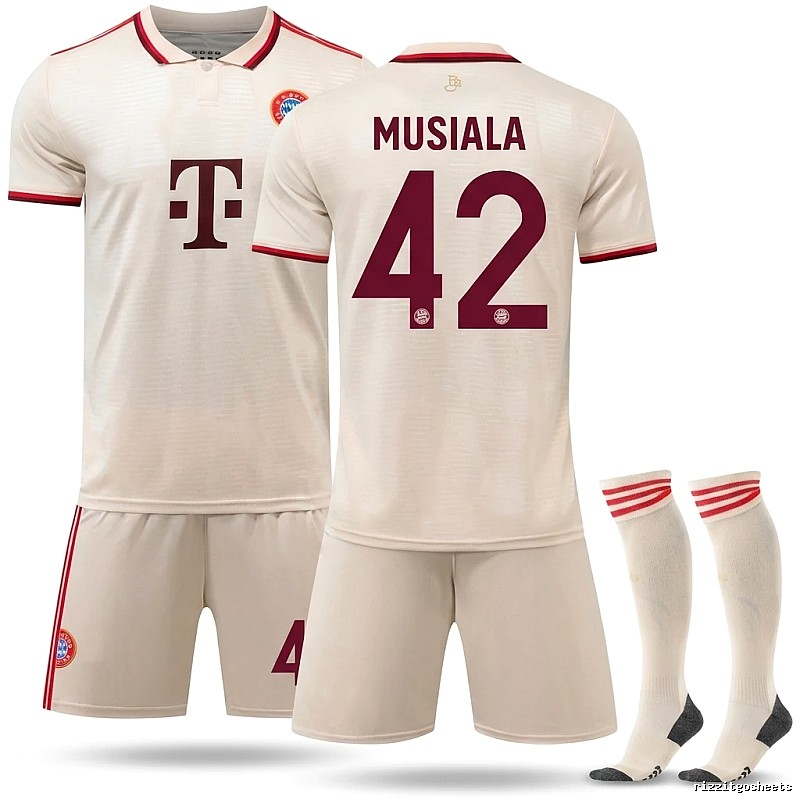 Bayern Munich's home white jersey.
