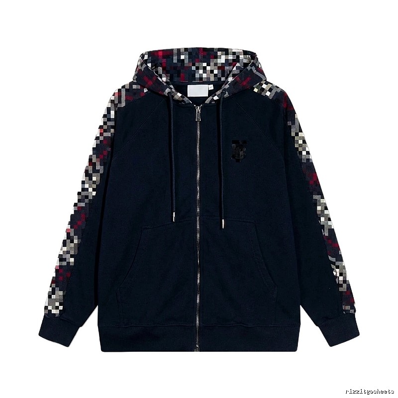 Burberry checkered fashion black coat
