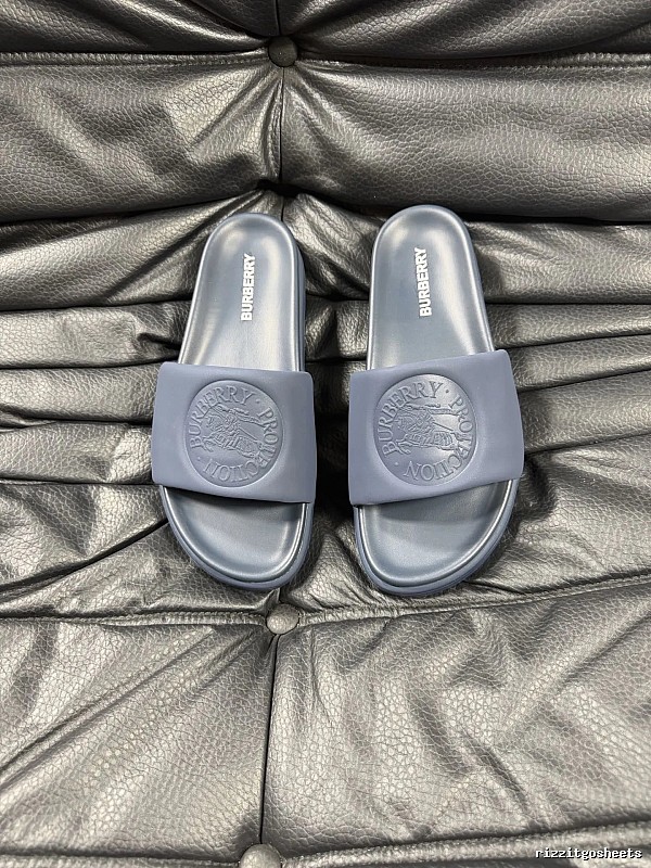 Burberry Embossed Knight Pattern Minimalist Dusty Blue Slides