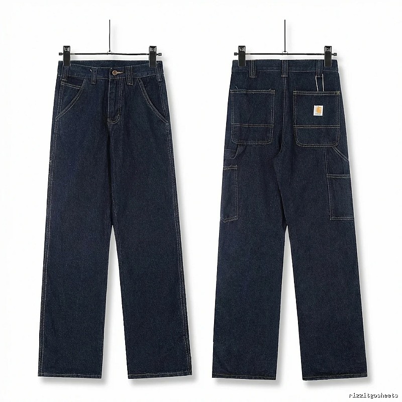 Carhartt workwear style dark blue jeans