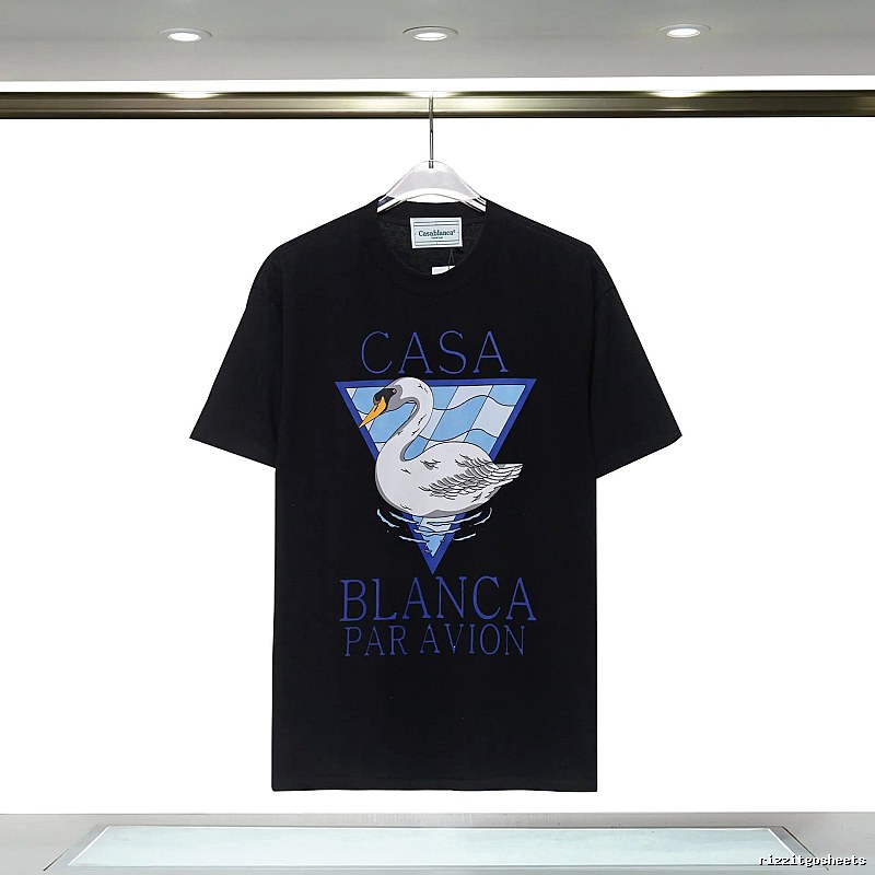 Casablanca black T-shirt with swan print