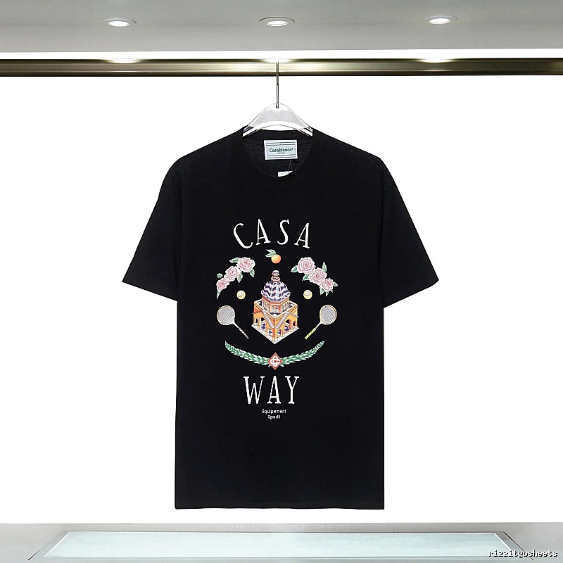 Casablanca Print Retro Style Black T-shirt