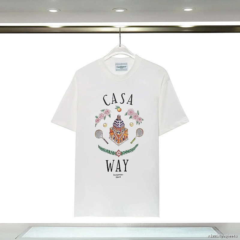 Casablanca printed casual white T-shirt