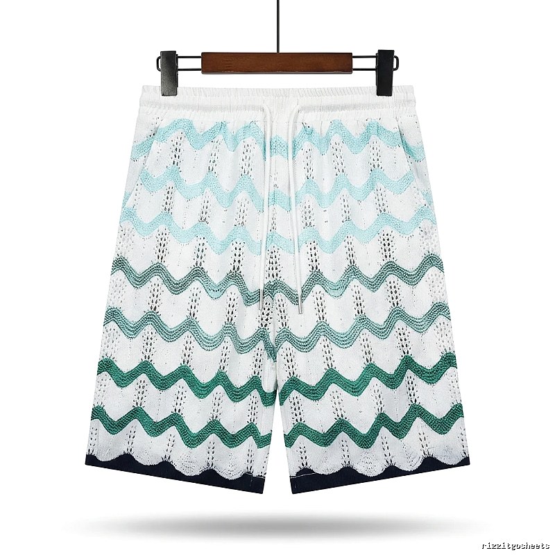 Casablanca Wave-patterned Retro Shorts