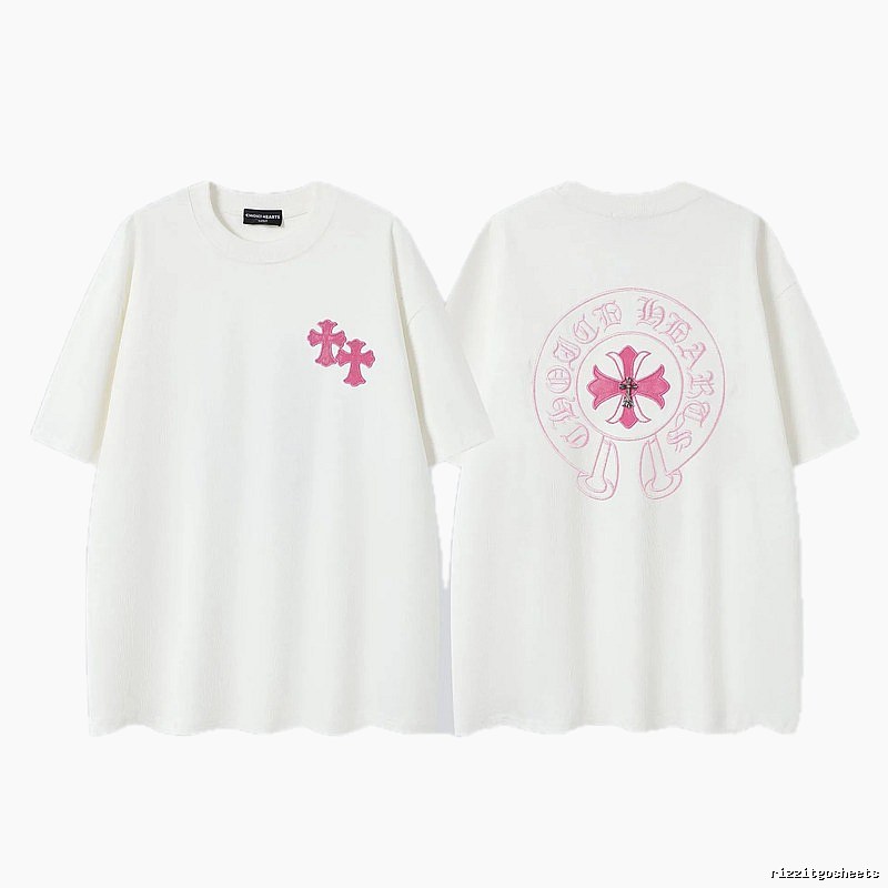 Chrome Hearts Cross Embroidered Street-style Off-white T-shirt