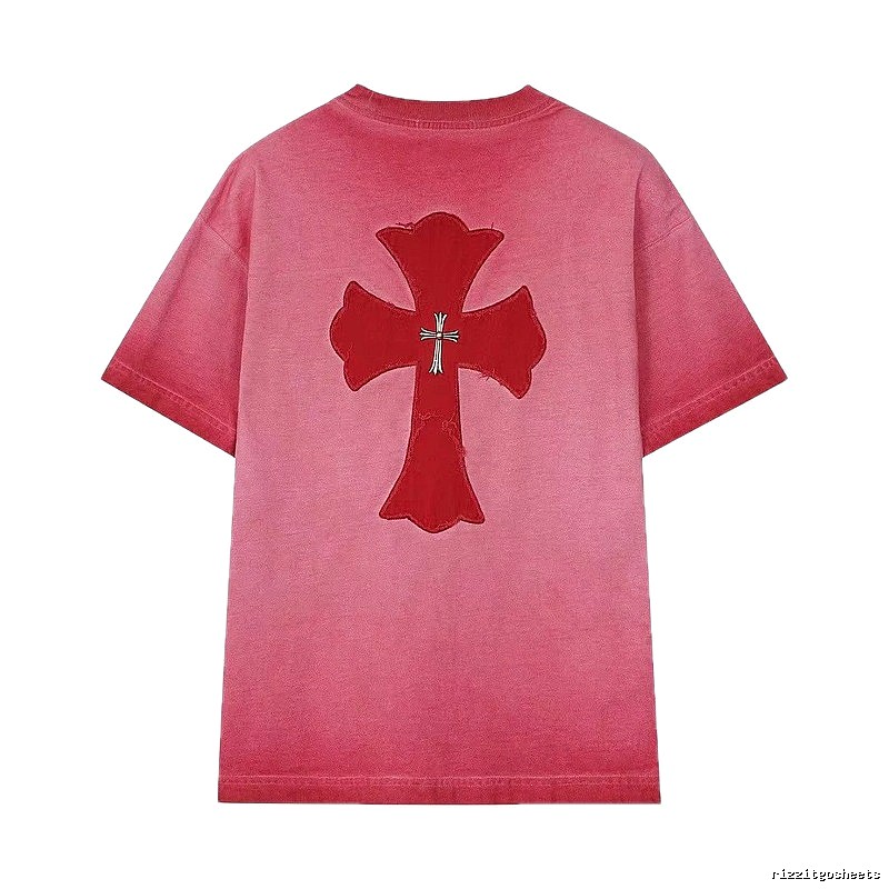 Chrome Hearts Cross Patch Street Style Pink T-Shirt