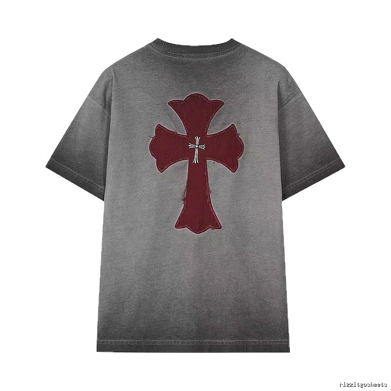 Chrome Hearts Cross Series Vintage Distressed Smoky Gray T-Shirt