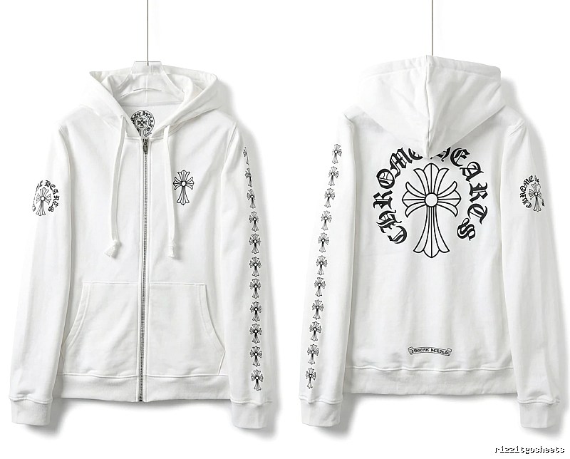 Chrome Hearts Cross Trendy White Hoodie