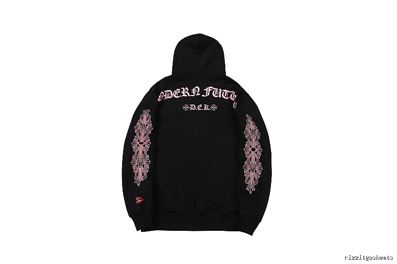 Chrome Hearts Gift Ready Cross graphic hoodie Black Blue Cross with Standout Detail
