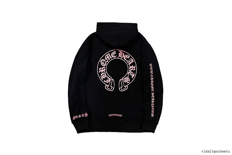 Chrome Hearts Patterned Cross graphic hoodie Black Blue Cross with Polished Detail