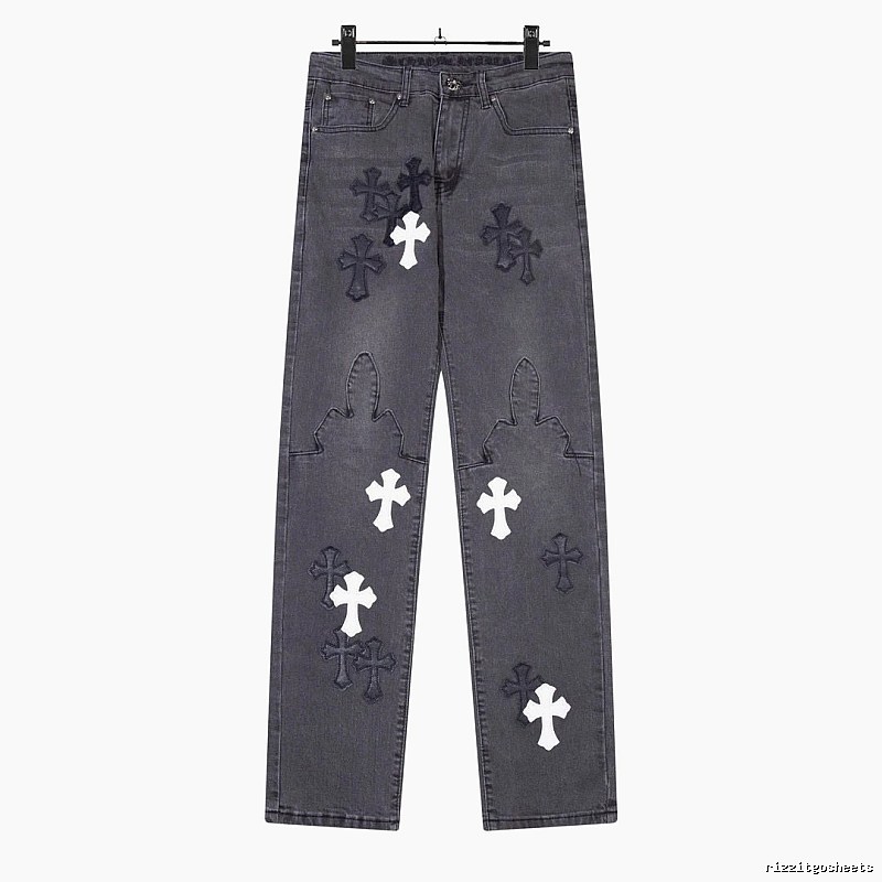 Chrome Hearts Relaxed Graphic jeans Light Denim Jeans with Designer-Inspired Detail
