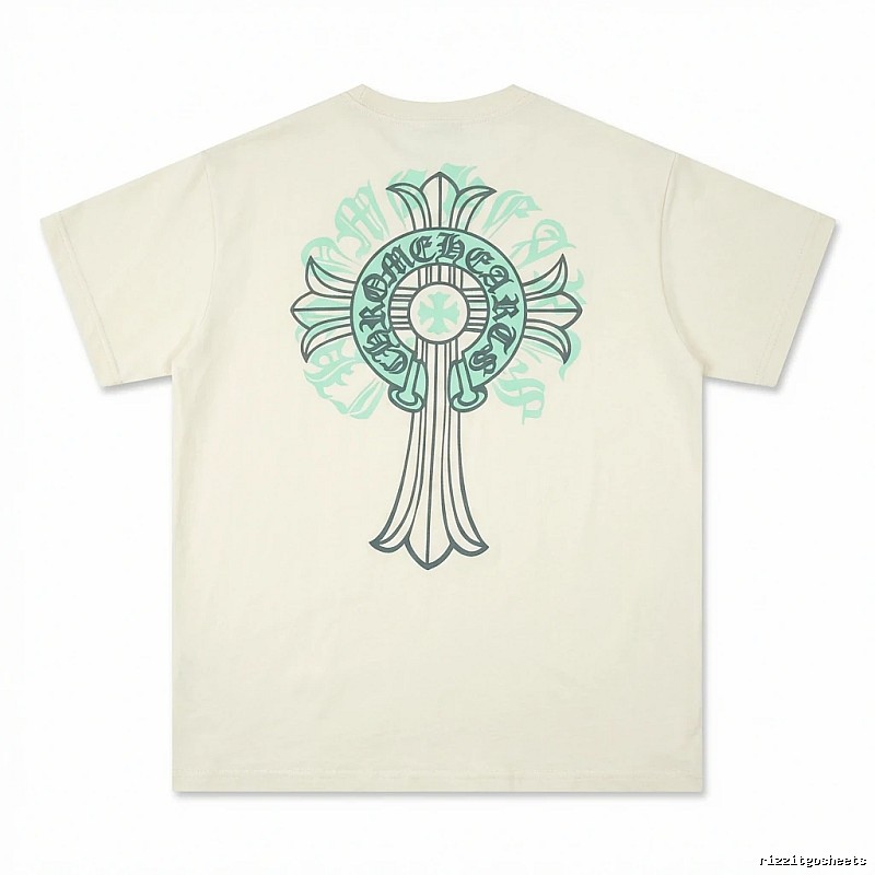 Chrome Hearts retro-style beige T-shirt