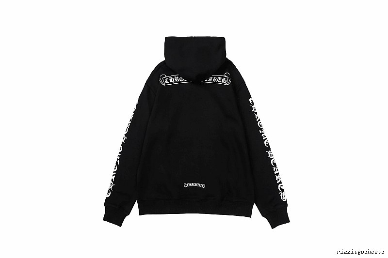 Chrome Hearts Statement Cross graphic hoodie Black Blue Cross for Outdoor Plans
