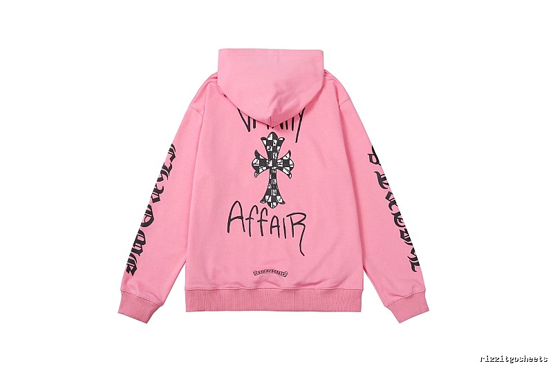 Chrome Hearts Streetwear Cross graphic hoodie Black Blue Cross with Practical Shape