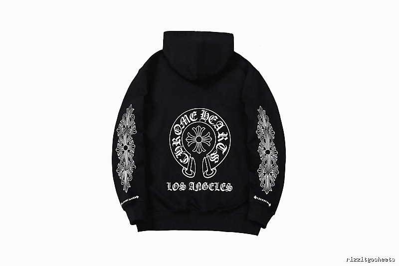 Chrome Hearts Travel Cross graphic hoodie Black Blue Cross with Modern Look