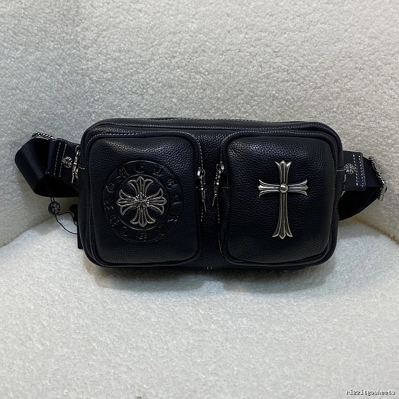 Chrome Hearts Waist Bag with Black Double-pocket Bag for Daily Rotation