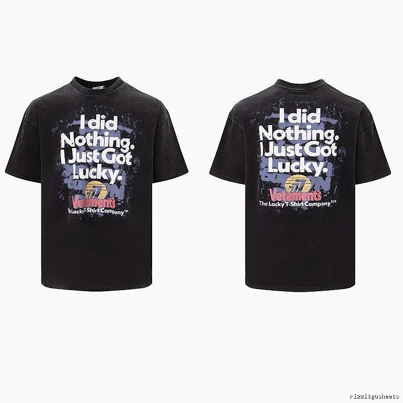 Classic Statement graphic T-shirt Black Colorful Lucky for Daily Styling