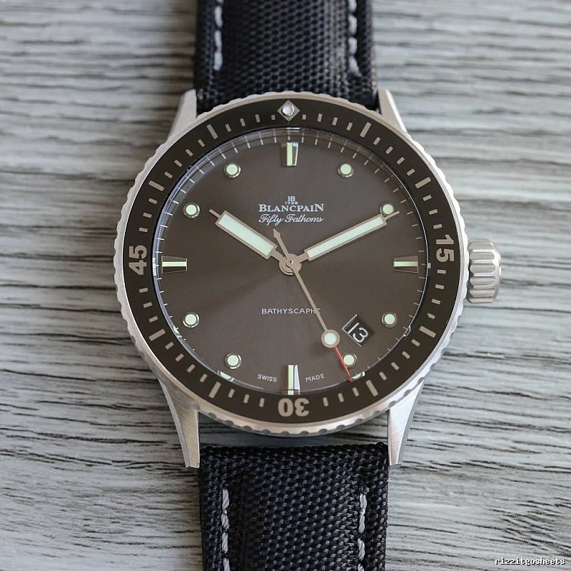 Collector Black And Silver Blancpain Fifty Fathoms Dive Watch