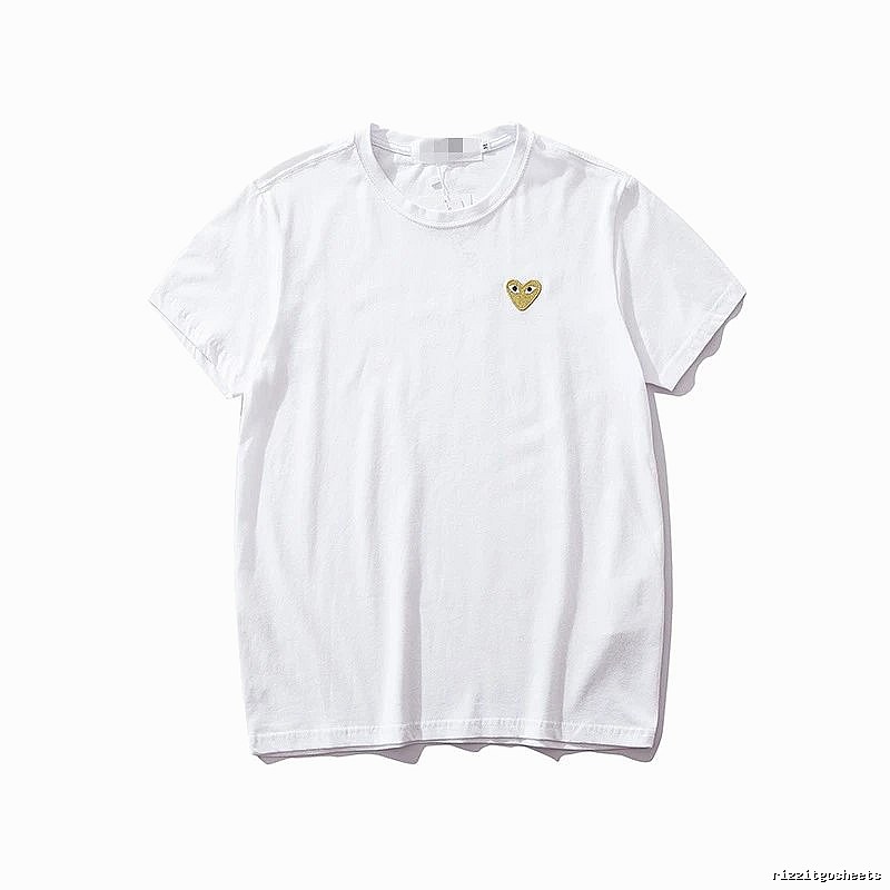 Comme des Garcons PLAY 2021-53 White Style 2153 Heart Logo T-Shirt Commuter Look