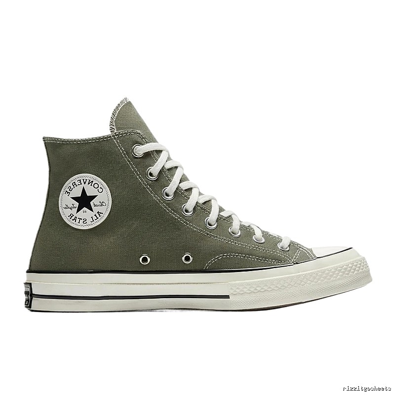 Converse classic high-top army green canvas shoes