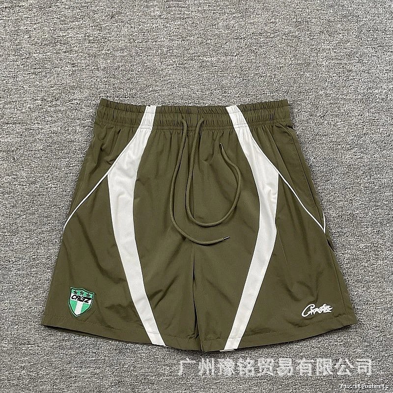Corteiz Badge Street Style Military Green Casual Sports Shorts