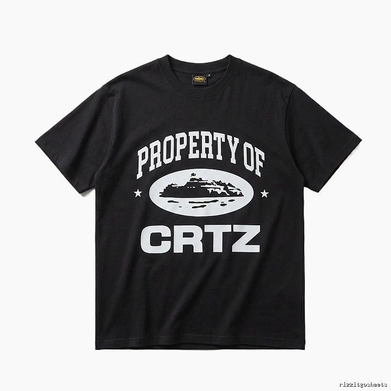 Corteiz black and white minimalist style T-shirt