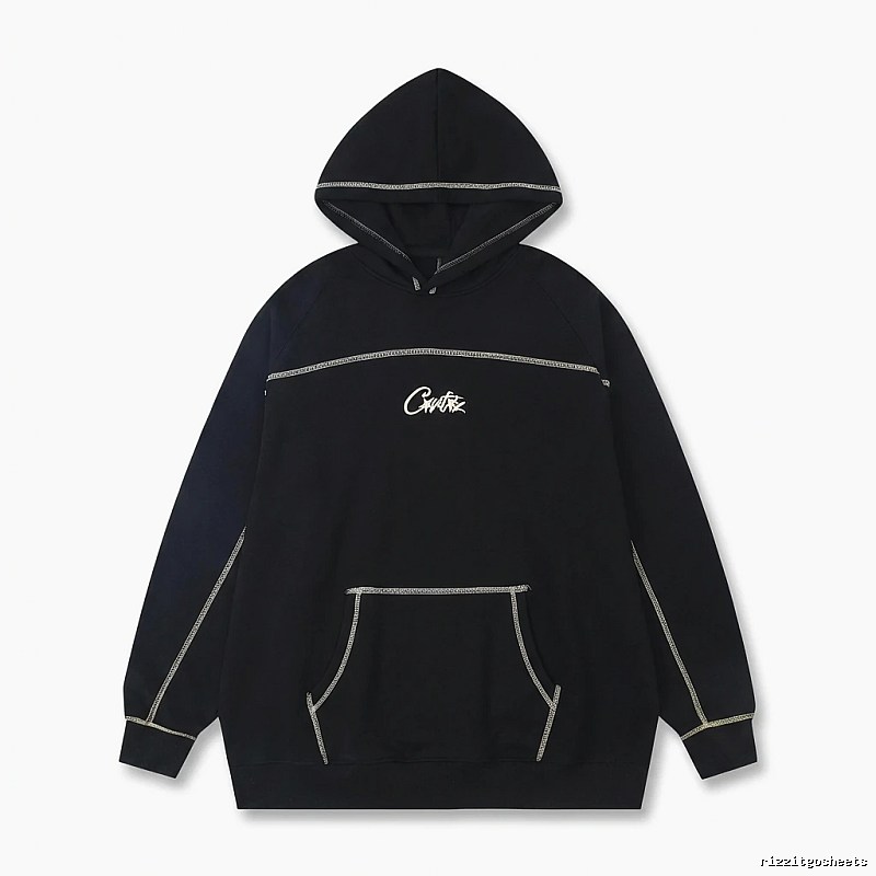Corteiz Embroidered Simple Style Black Sweatshirt
