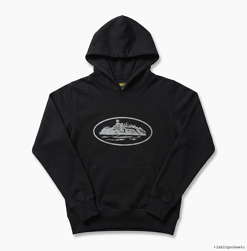 Corteiz Island Logo Minimalist Style Black Sweatshirt