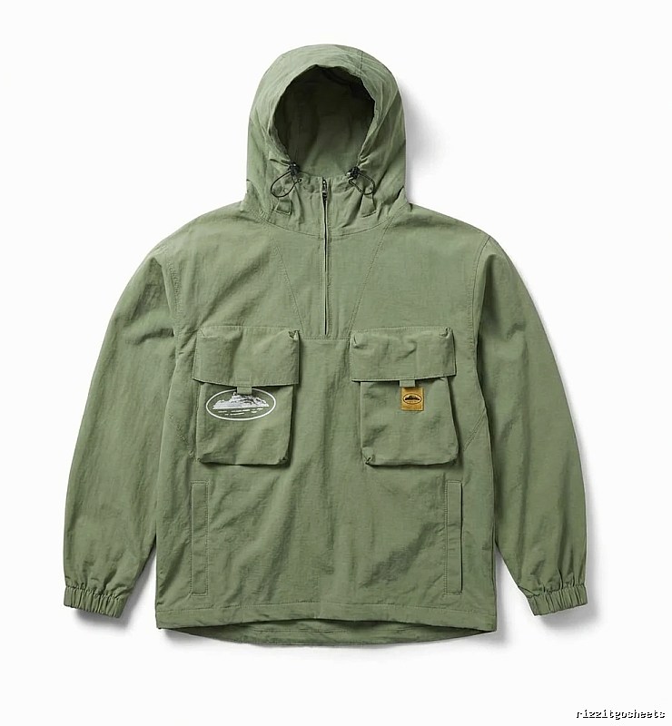 Corteiz military - style olive - green workwear jacket