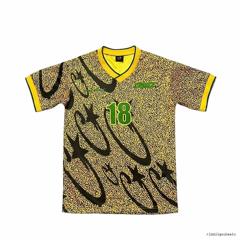 Corteiz No.18, trendy style, yellow and black.