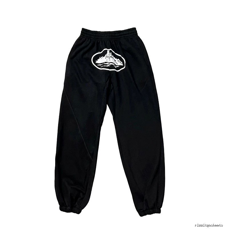Corteiz Printed Casual Black Pants