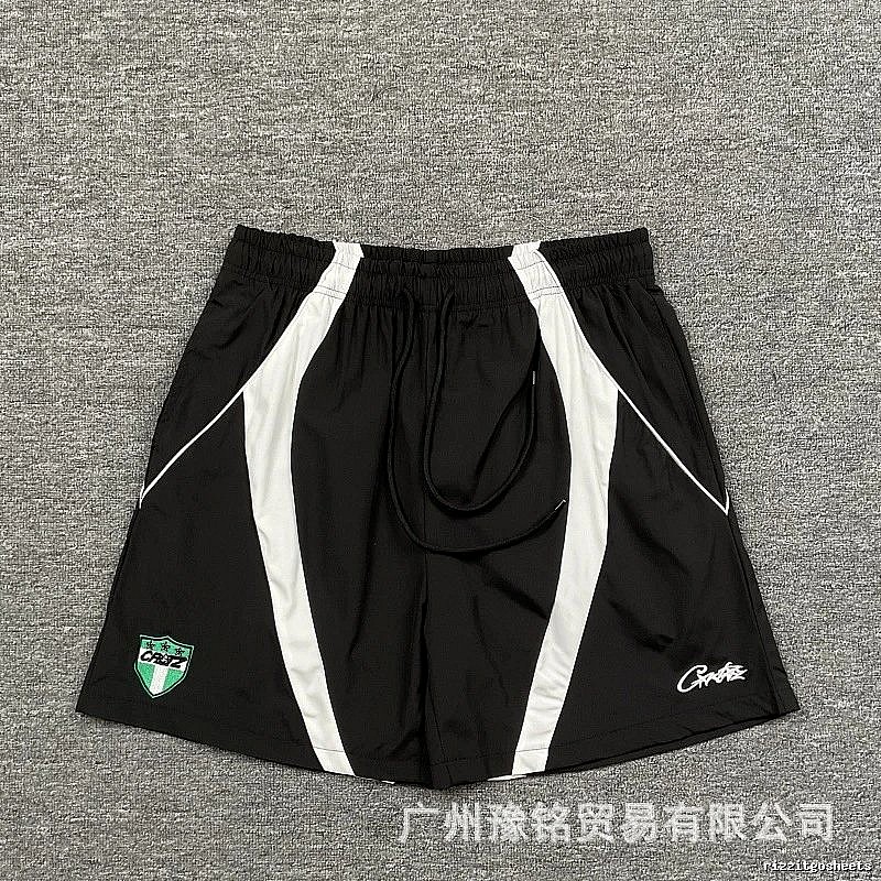Corteiz Shield Logo Street Style Black and White Shorts
