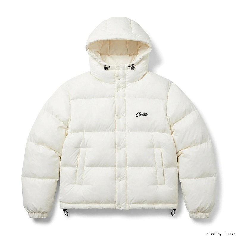 Corteiz trendy brand simple style white cotton-padded coat