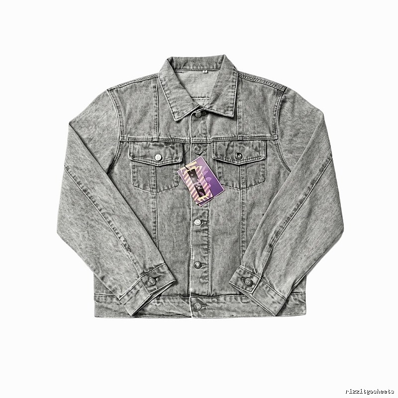 Corteiz Washed Grey Denim Jacket