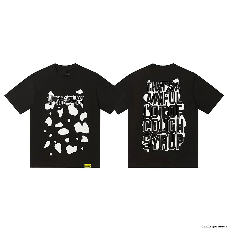 COUGH SYRUP Printed Street Style Black Short Sleeve T-shirt