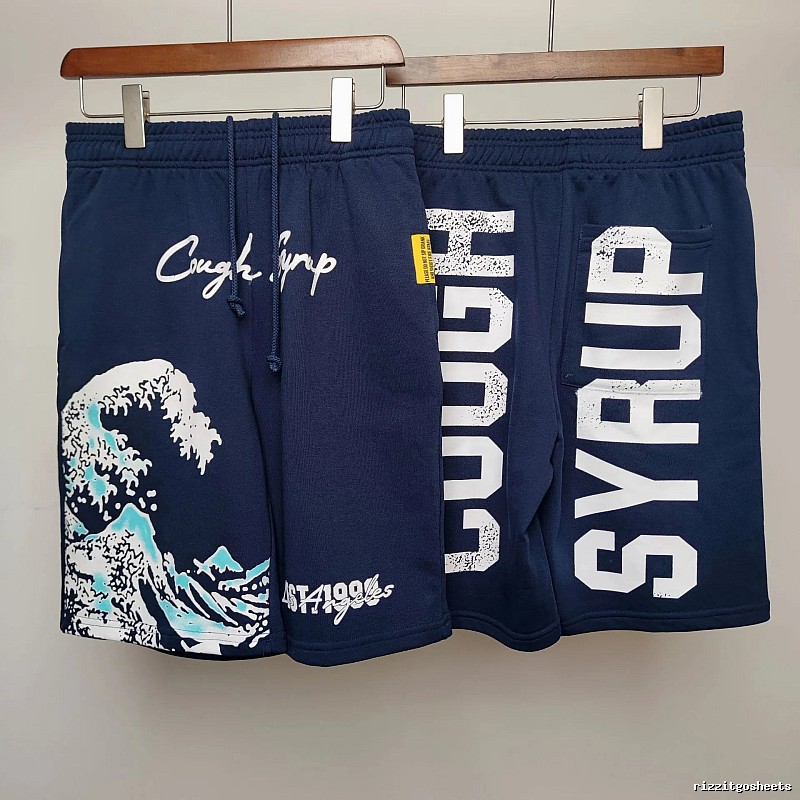 COUGH SYRUP Ukiyo-e Street Style Navy Shorts