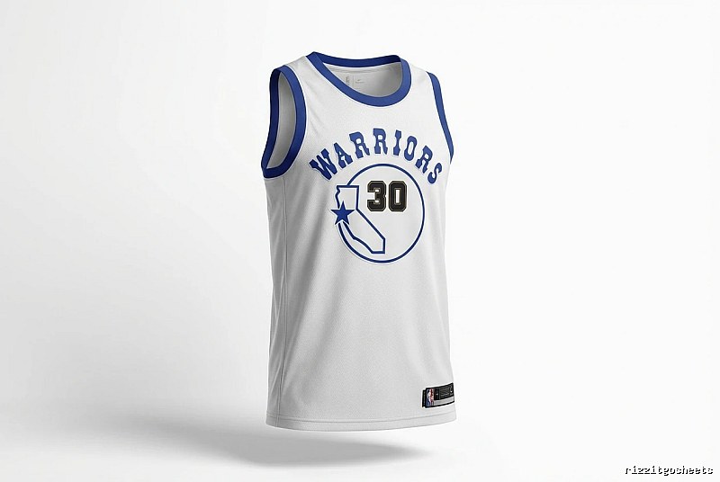 Curry's white basketball jersey of the Golden State Warriors.