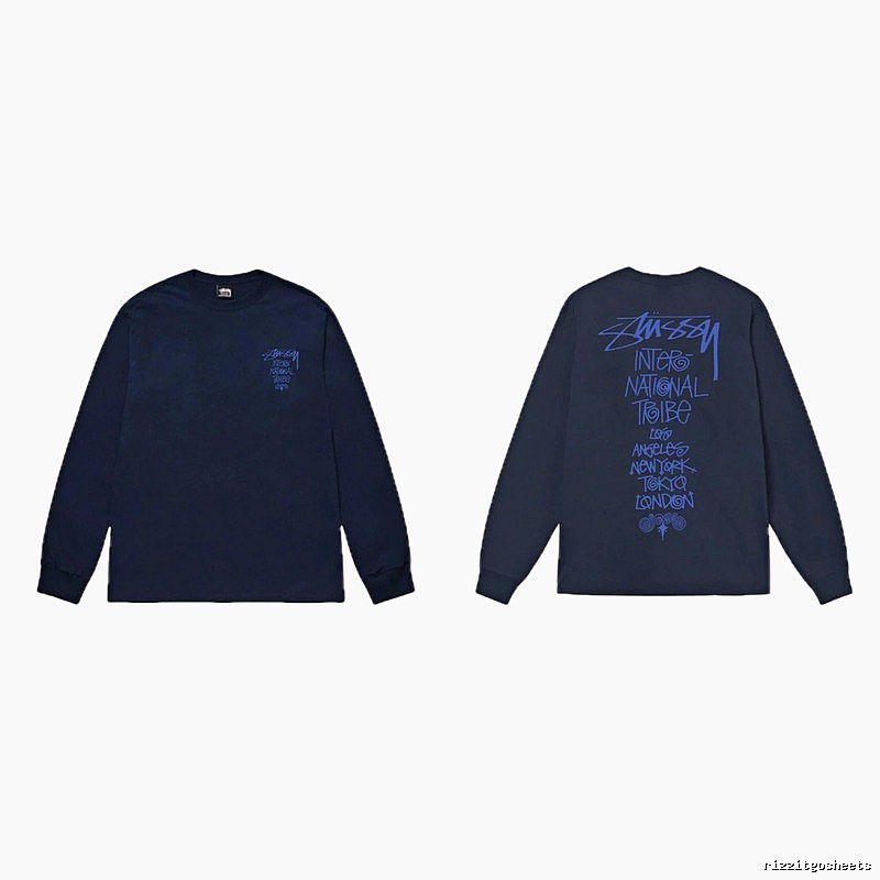 Dark blue hoodie with Stussy graffiti style