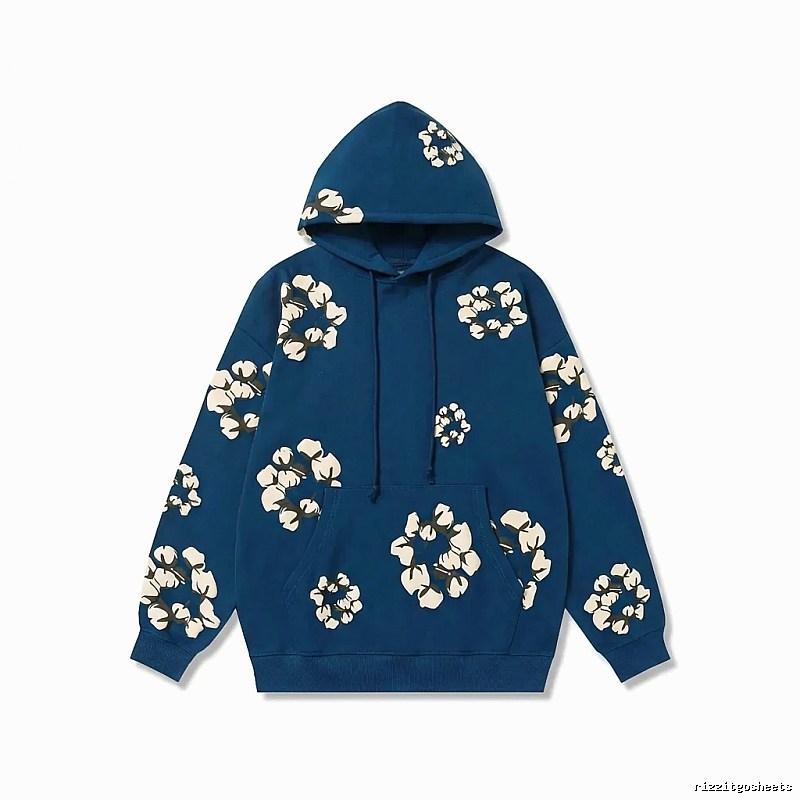 DENIM TEARS Floral Navy Hoodie