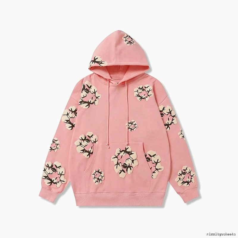 DENIM TEARS Floral Print Pink Hoodie