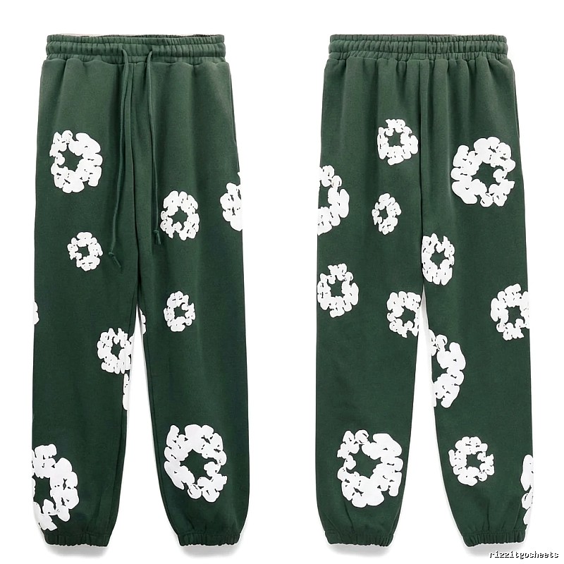 Denim Tears Printed Casual Dark Green Pants